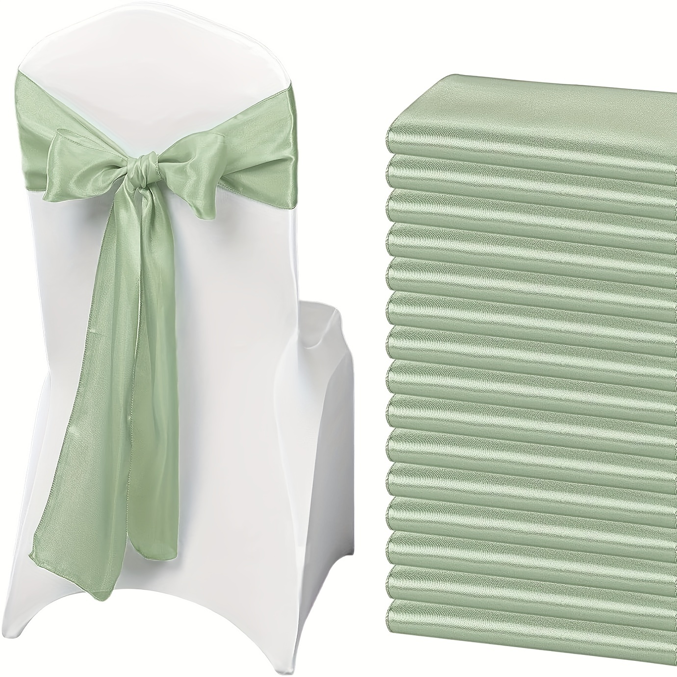 Linen Sash Sage - Chair Sashes from Chair Cover Depot Ltd UK