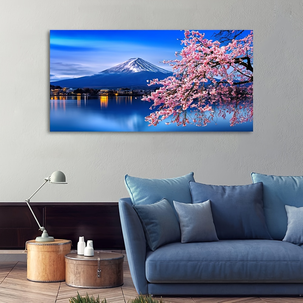  ERGO PLUS Lienzo grande para pared de sala de estar, lienzo de  gran tamaño Mt Fuji Japón, arte de pared, paisaje, imágenes temáticas para  decoración del hogar, 42 x 24 pulgadas 