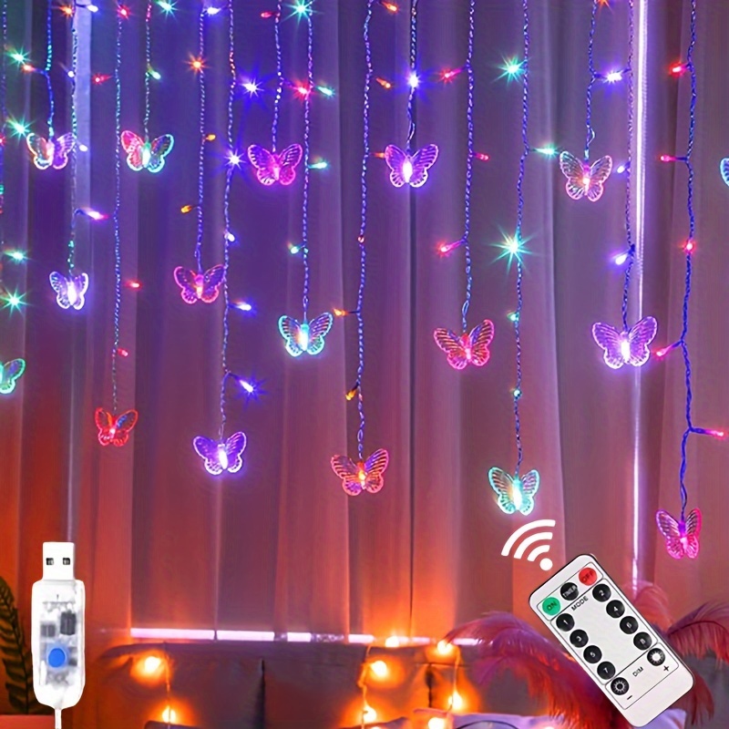 Yizhet USB Lichtervorhang 2x2m LED Lichterkette Vorhang Lichtervorhang  Innen mit Fernbedienung Timer, 8 Modi IP65 Wasserdicht Deko für  Weihnachten, Valentinstag, Schlafzimmer (200 LEDs, Kaltesweiß) : :  Beleuchtung