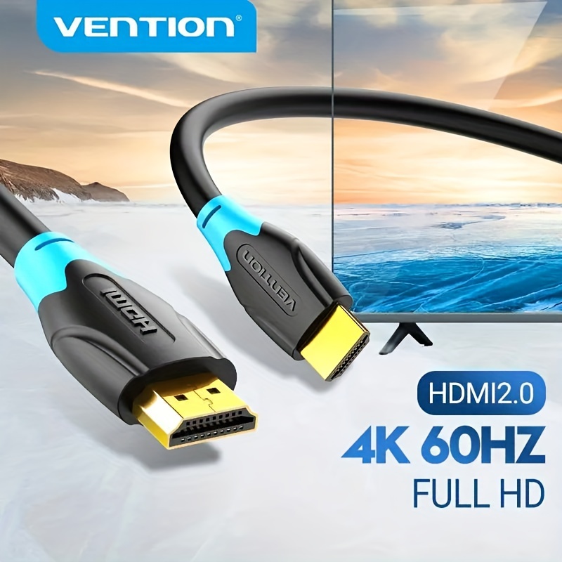 1pack Vention HDTV Cable 2.0 4K 60Hz HDR  Cable Male To Male For PS4/5 Projector TV Box Laptop Monitor 2.0 Cord