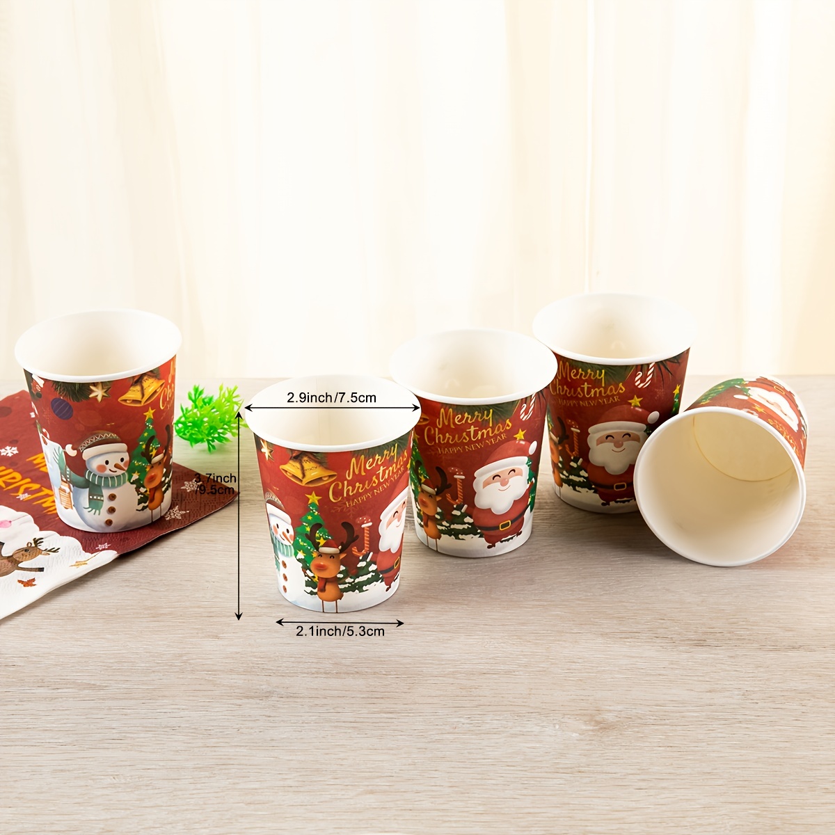 Christmas Theme Party Disposable Paper Cup Party Supplies - Temu