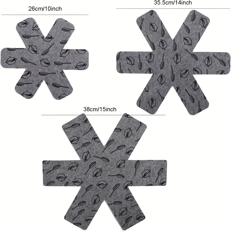 Anti Slip Pot and Pan Protectors 3 Sizes Gray