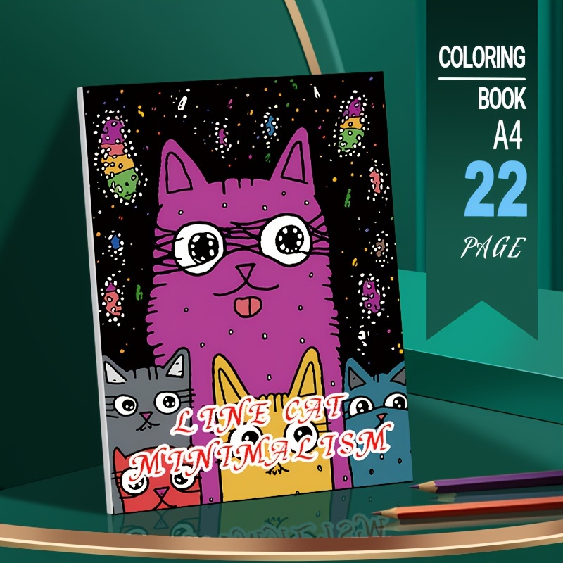 1 Libro Colorare Adulti A Tema Gatto Libro Colorare Gatti - Temu Italy