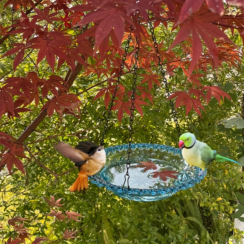 Exterior Pájaro Baño Tazón Comedero Ornamentos Jardín Patio Animales  Decoración Comedero para pájaros con maceta Resina Artesanías