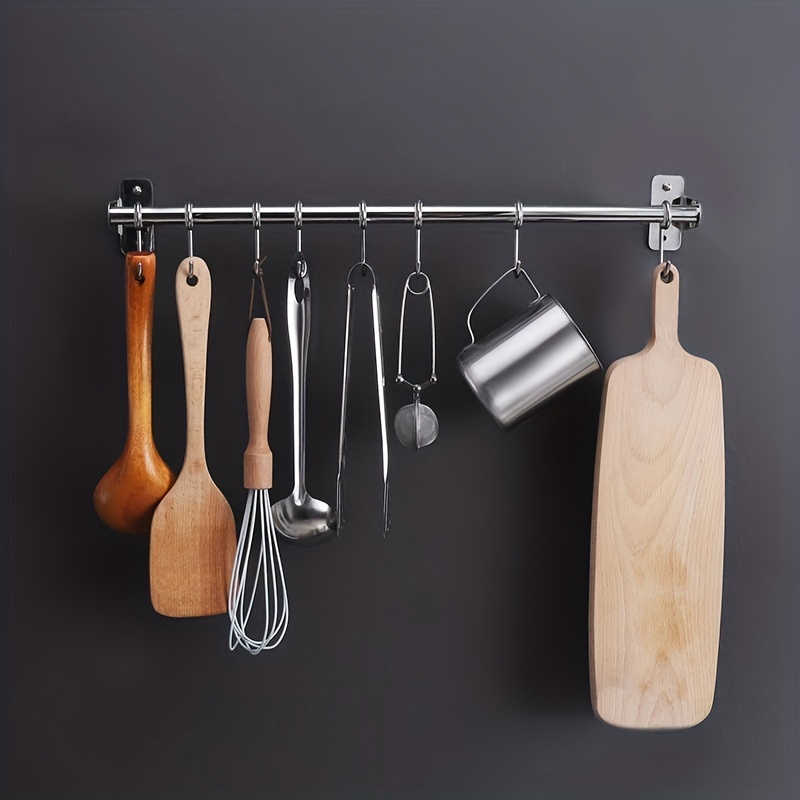 Wall Mounted Kitchen Utensil Rack Modern Wall Rod Storage - Temu