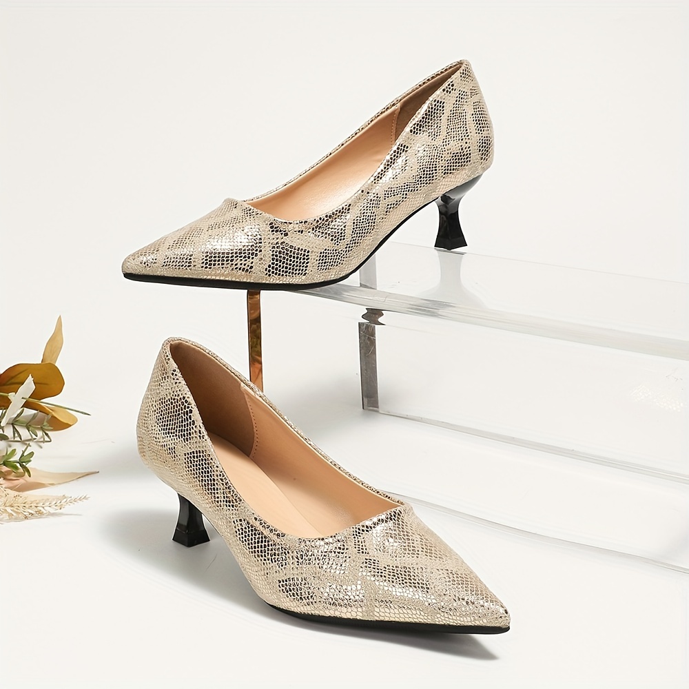 Snakeskin sale kitten heels