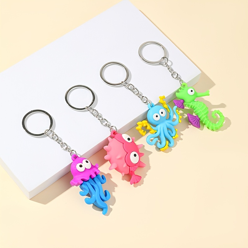 1pc Colorful Metal Printed Double-sided Glue Keychain With Letter