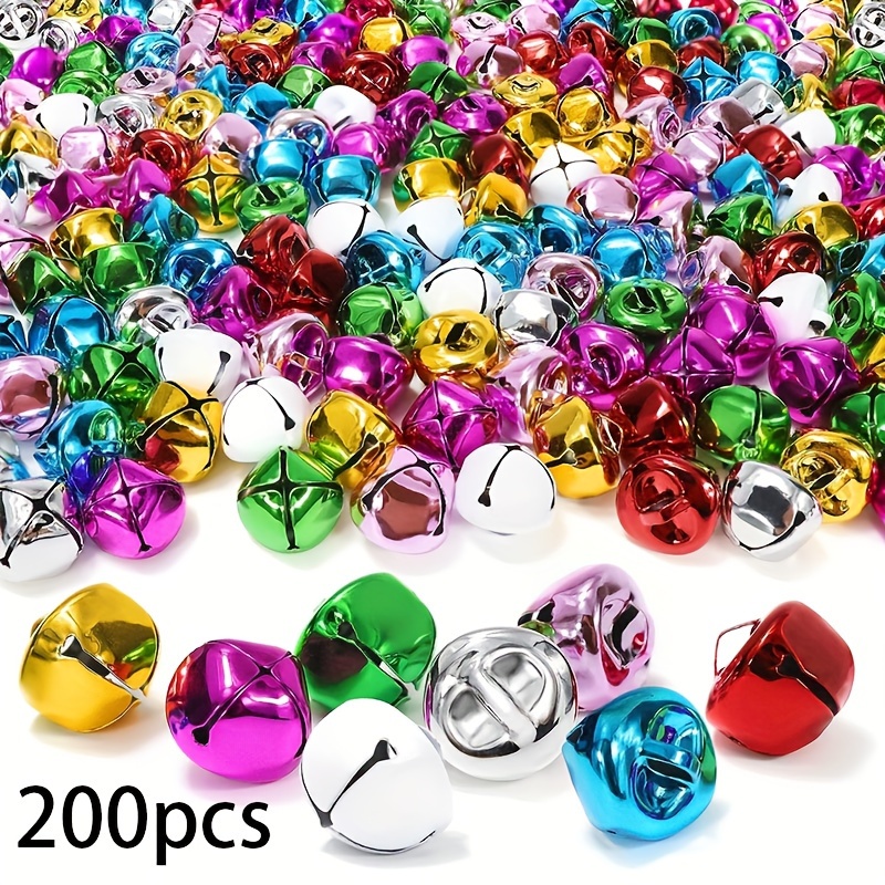 GMMGLT Jingle Bells, 100pcs Craft Bells Multi-Color Bulk DIY Bells for Christmas Festival Wreath Decor Holiday Home Decor Nordic Style Shatter-Proof Small