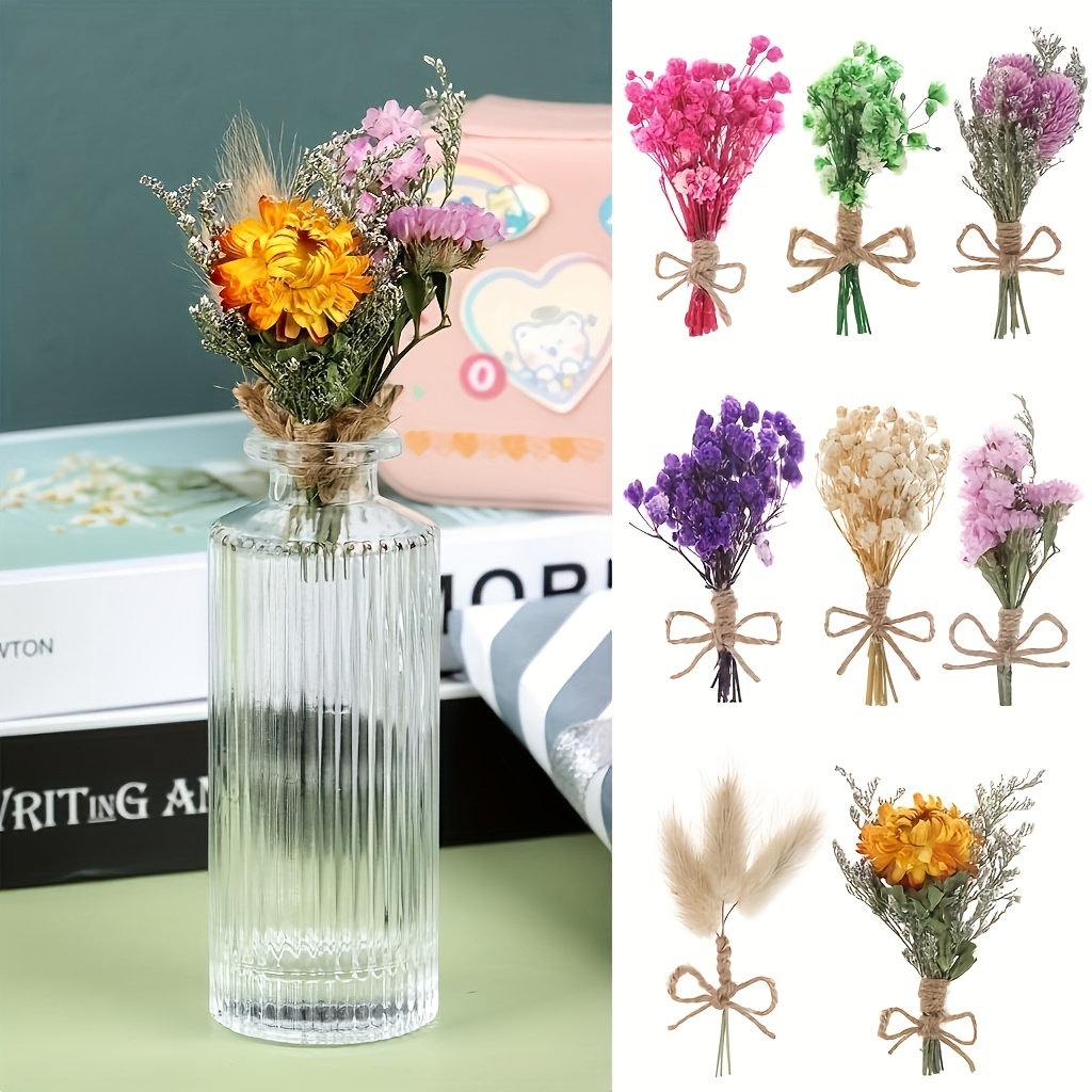  6 Pcs Dried Flowers for Crafts, Mini Dried Flowers with Stems  for Crafts Bulk, Dried Flowers for Vase : Home & Kitchen