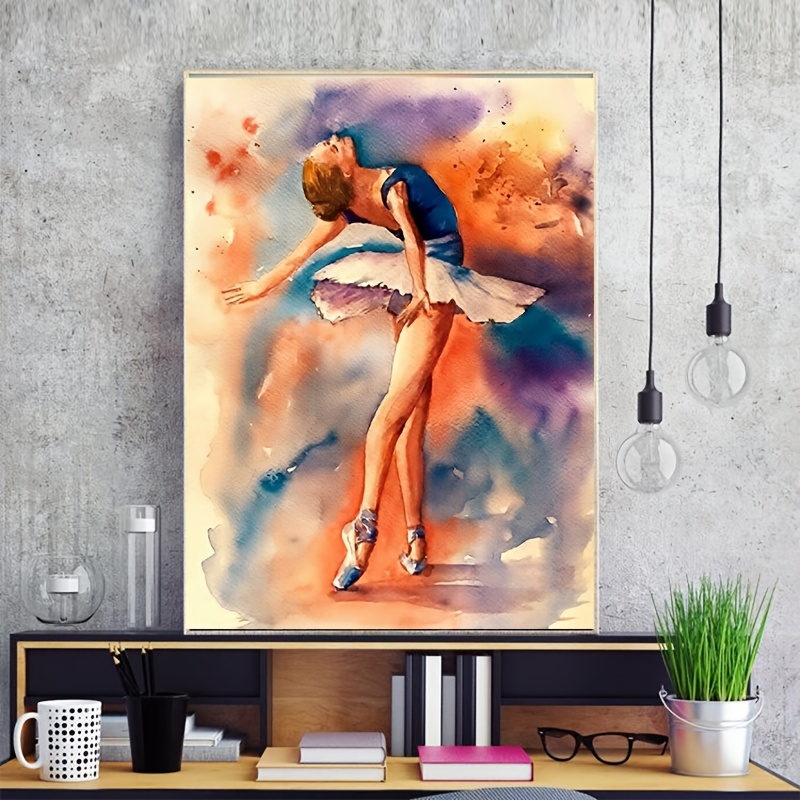 1pc New Diy Pairs Lady Ballet Girl Diamond Painting Kit, 29.97x39