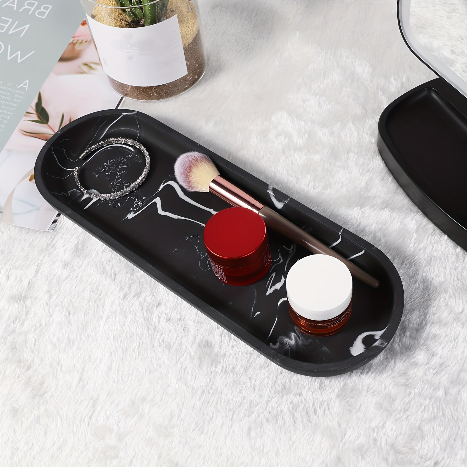 Bathroom Vanity Tray Silicone Dresser Jewelry Ring Storage - Temu