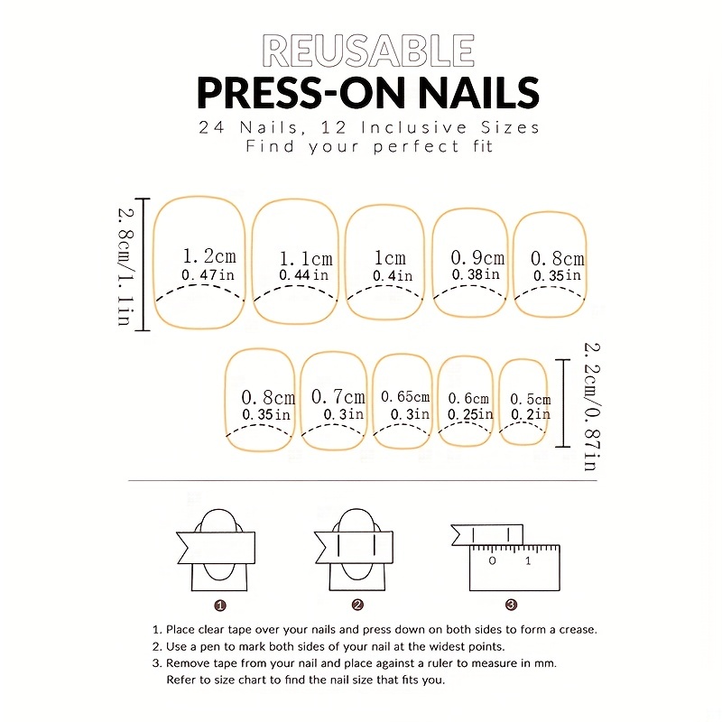 Glossy Short Square Nails French Tip Press Nails - Temu