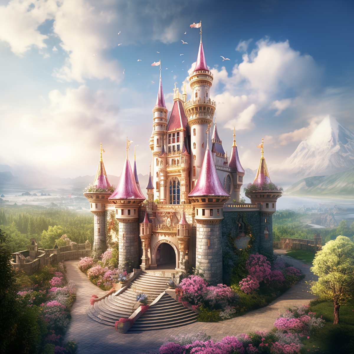 Large Size Without Frame Diy 5d Diamond Beautiful Castle - Temu