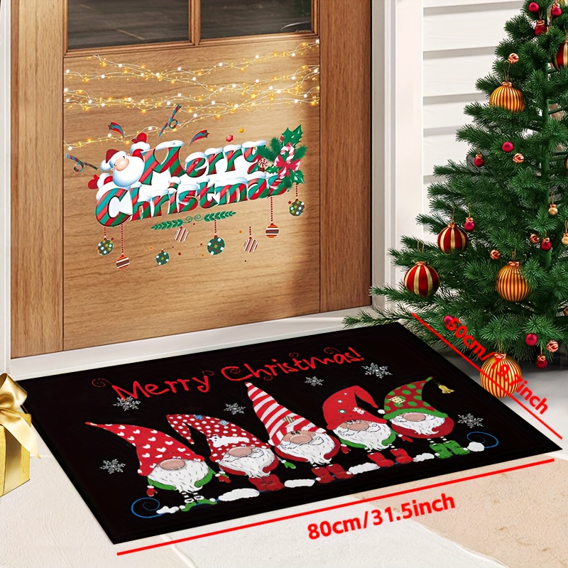 Alfombrilla de Navidad Estilo americano Luz de lujo antideslizante en el  tapete de la puerta Alfombra de la puerta del baño en casa