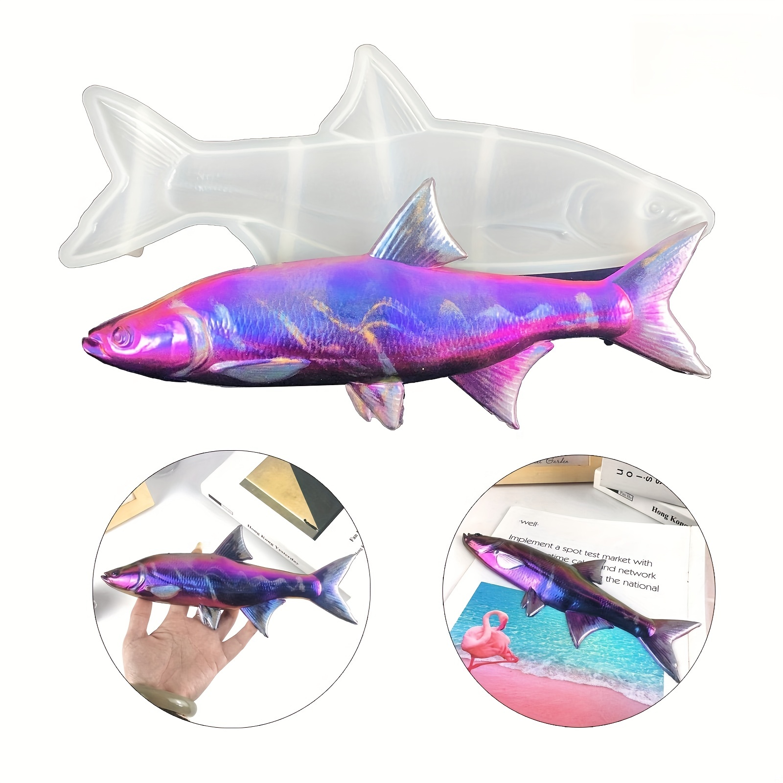 1pc Fish Silicone Resin Molds, Ocean Animal Resin Epoxy Molds Silicone  Large Resin Molds For DIY Resin, Cabinets Decor, Home Office Decoration