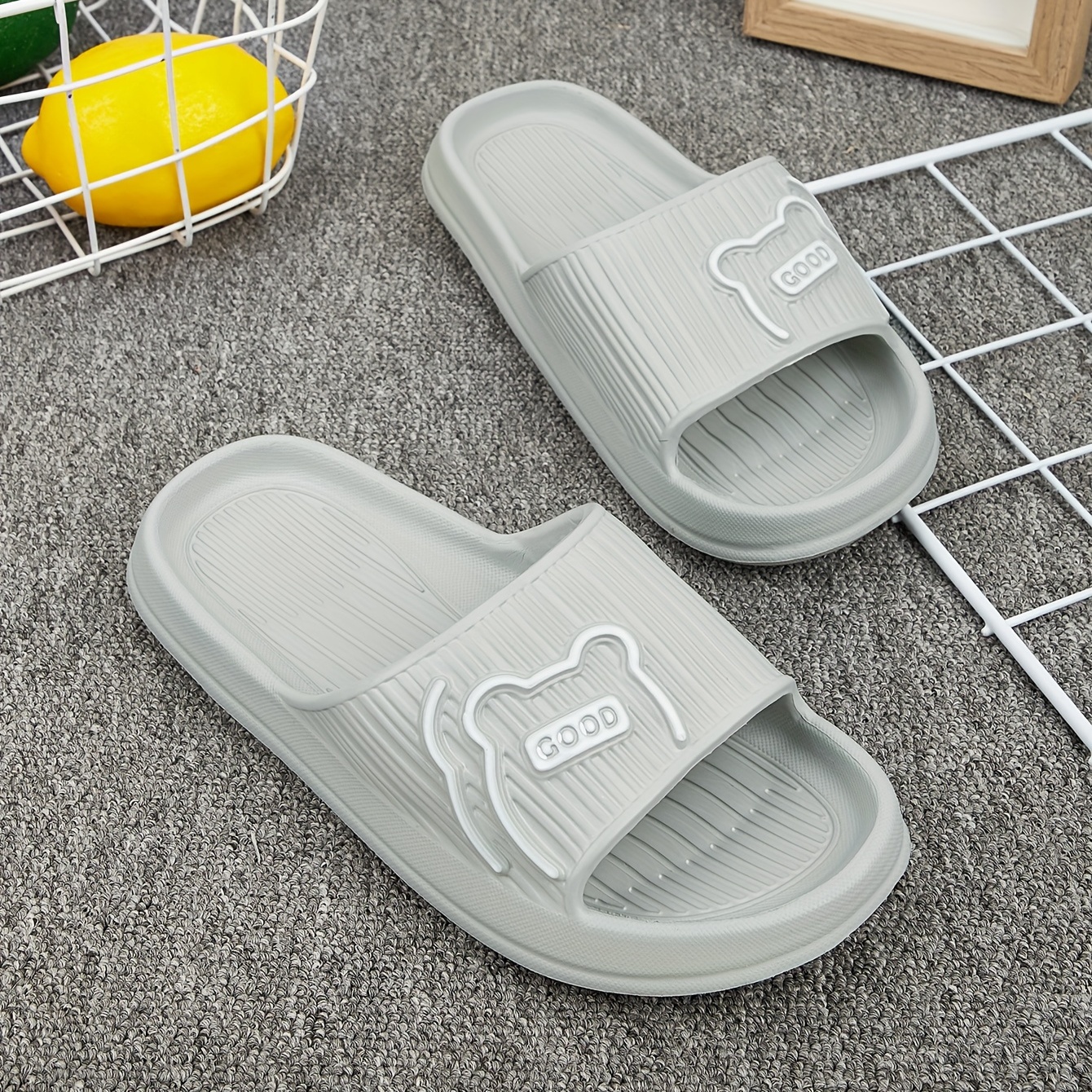 Cute Cartoon Slippers For Boys And Girls, Non Slip Lightweight Quick Drying Open Toe Slippers For Indoor Shower Pool, All Seasons