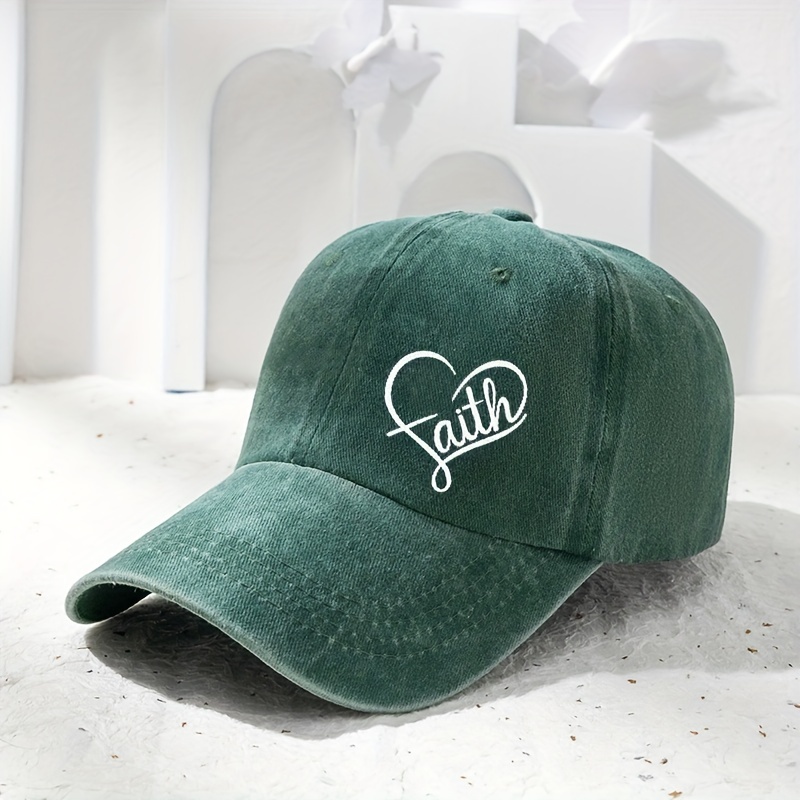 FAITH Heart Print Baseball Cap Unisex Couple Sun Hat