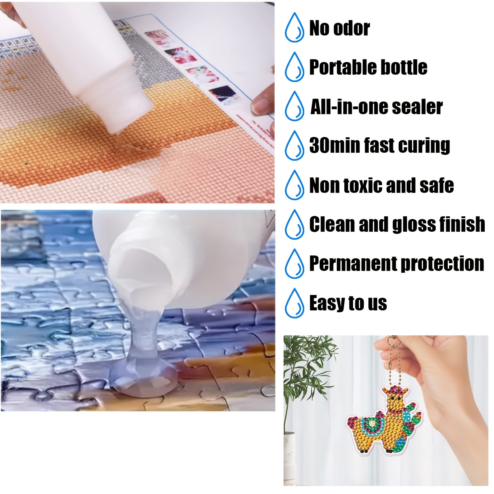 Eitseued Upgraded Diamond Painting Sealer Kits 400ML with Brushes,5D  Diamond Painting Glue Permanent Hold & Shine Accessories for Diamond  Painting and