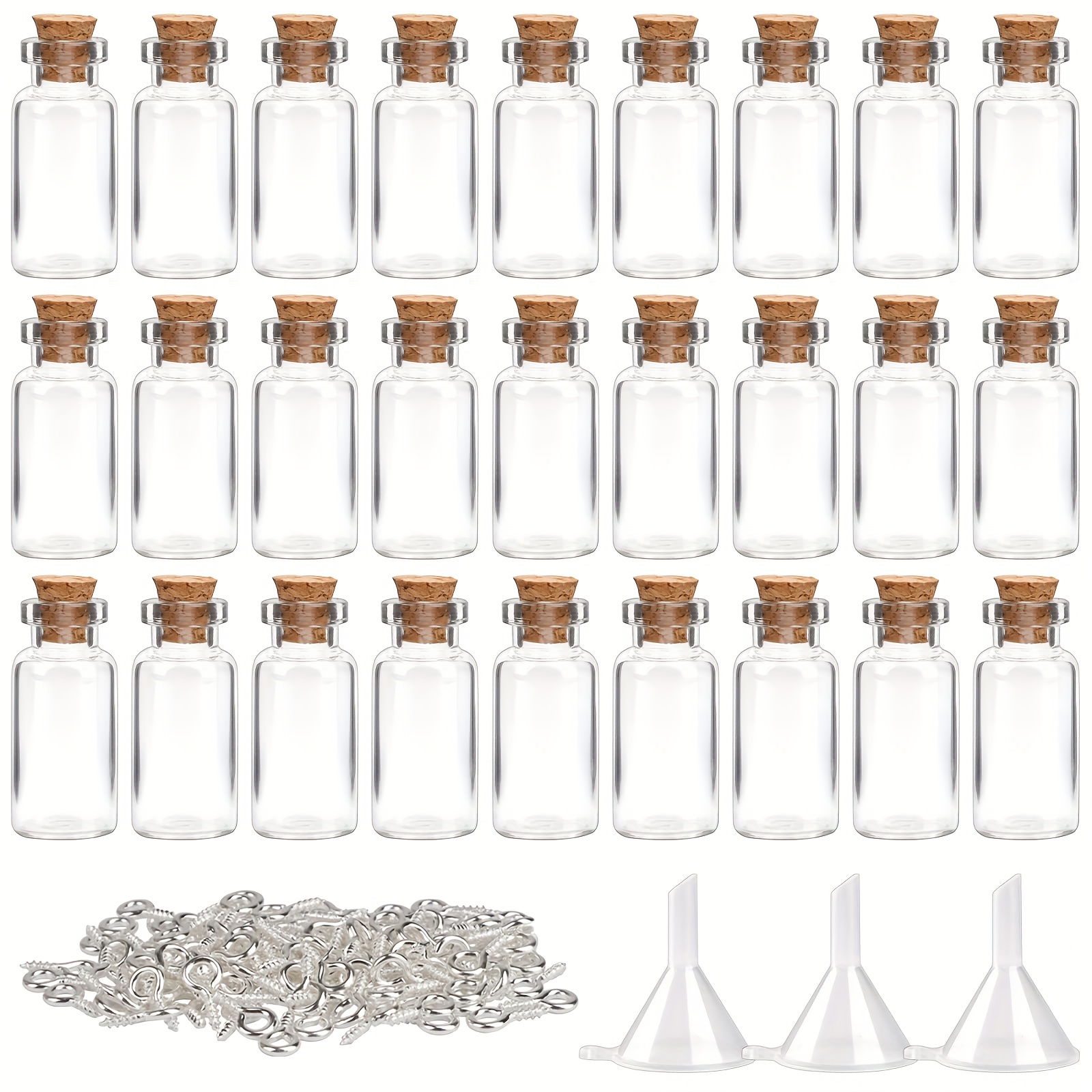 Mini Glass Bottles Charms Rectangle Cute Bottles With Cork Little Bottles  Diy Gift Tiny Jars Pendants