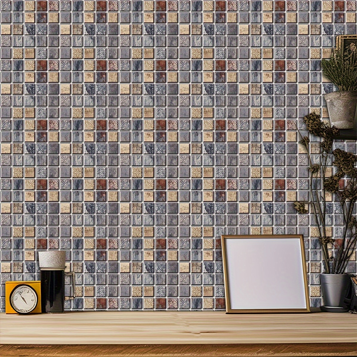 10 Pegatinas Azulejos Mosaico: Sala Cocina Baño Pegatinas - Temu