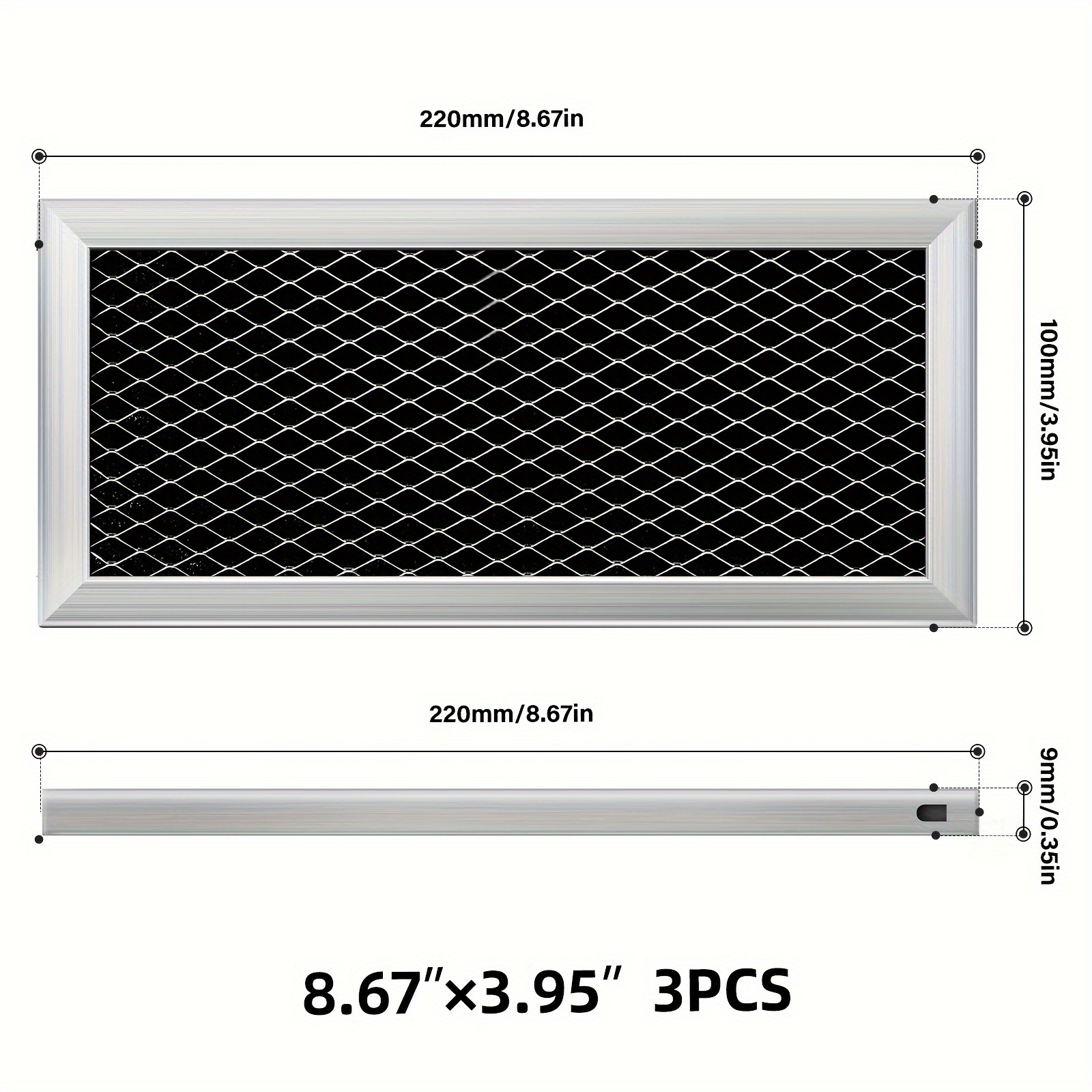 Ricambio Filtro Carbone 2 Pezzi Per GE Per Microonde JX81H WB02X10956 - Foto 6