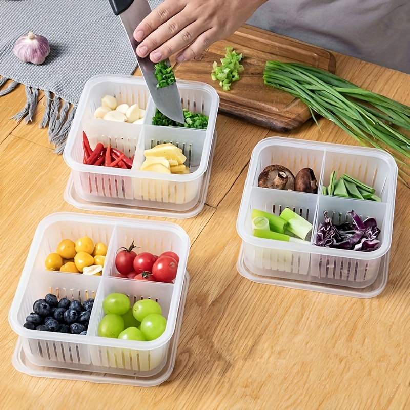 Food Storage Box Refrigerator Containers Fruit Vegetable Sub-Packed Box Freezer  Organizer Meat Ginger Storage Kitchen Accessorie
