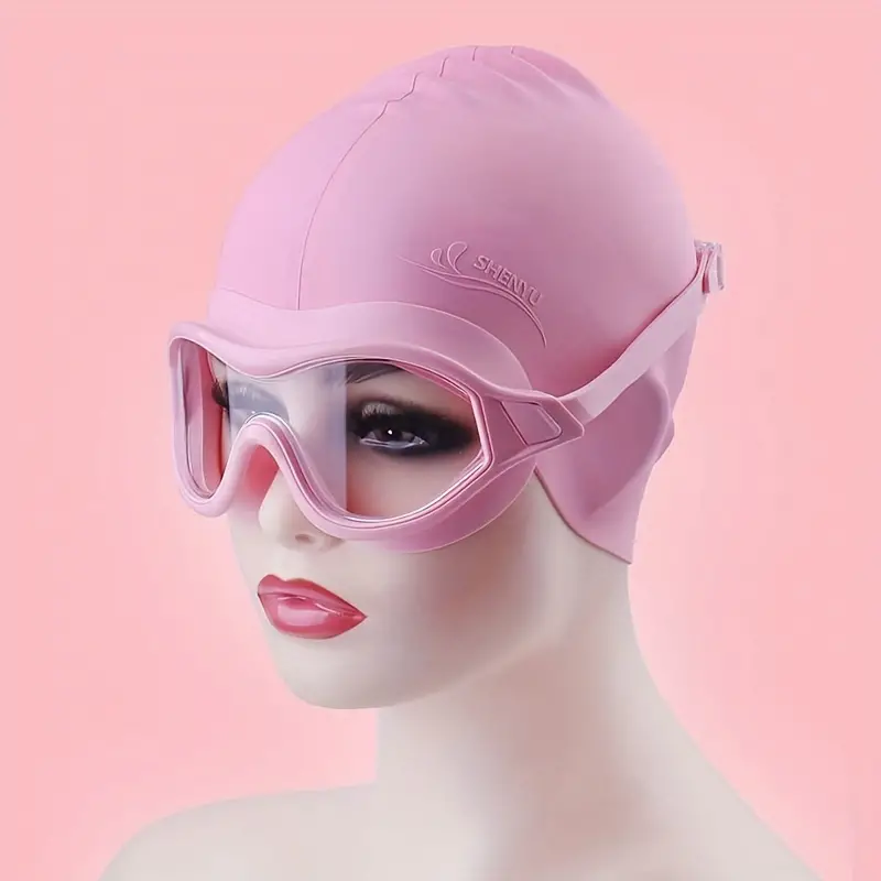 Gafas de natación sin fugas con clip de nariz, tapones para los oídos,  gorro de natación y estuche