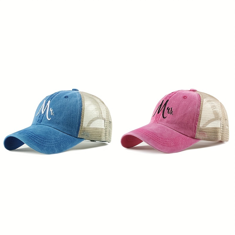 Couple Trucker Hat Distressed Mesh Baseball Cap Adjustable Dad Hats