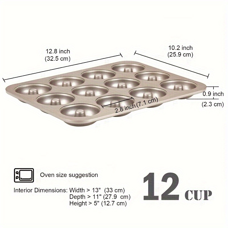 Cooking Light Non-Stick Carbon Steel Muffin Pan, 12 Cups, Dishwasher Safe