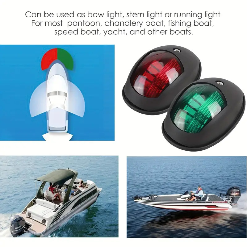 2pcs Boat Navigation Lights Led Boat Bow Light Red Green 12v Waterproof Marine  Boat Navigation Lights For Pontoon Skeeter Fishing Boat Skiff, High-quality & Affordable