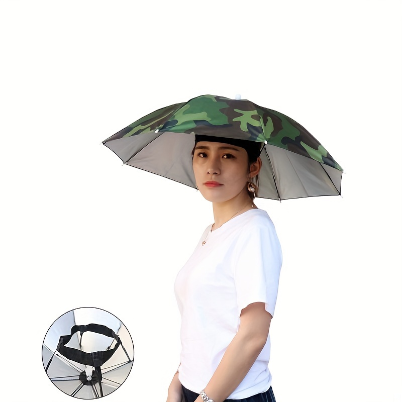 NEW-Vi Umbrella Hat Adult and Kids Folding Cap for Beach Fishing