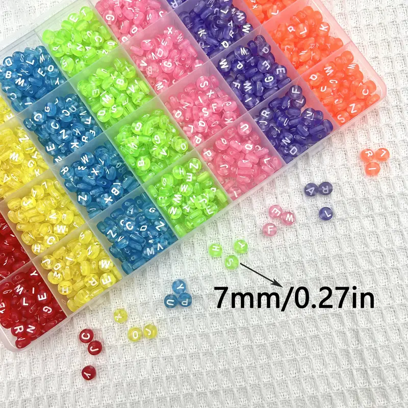 7 Colors Semi transparent Acrylic Letter Beads For - Temu