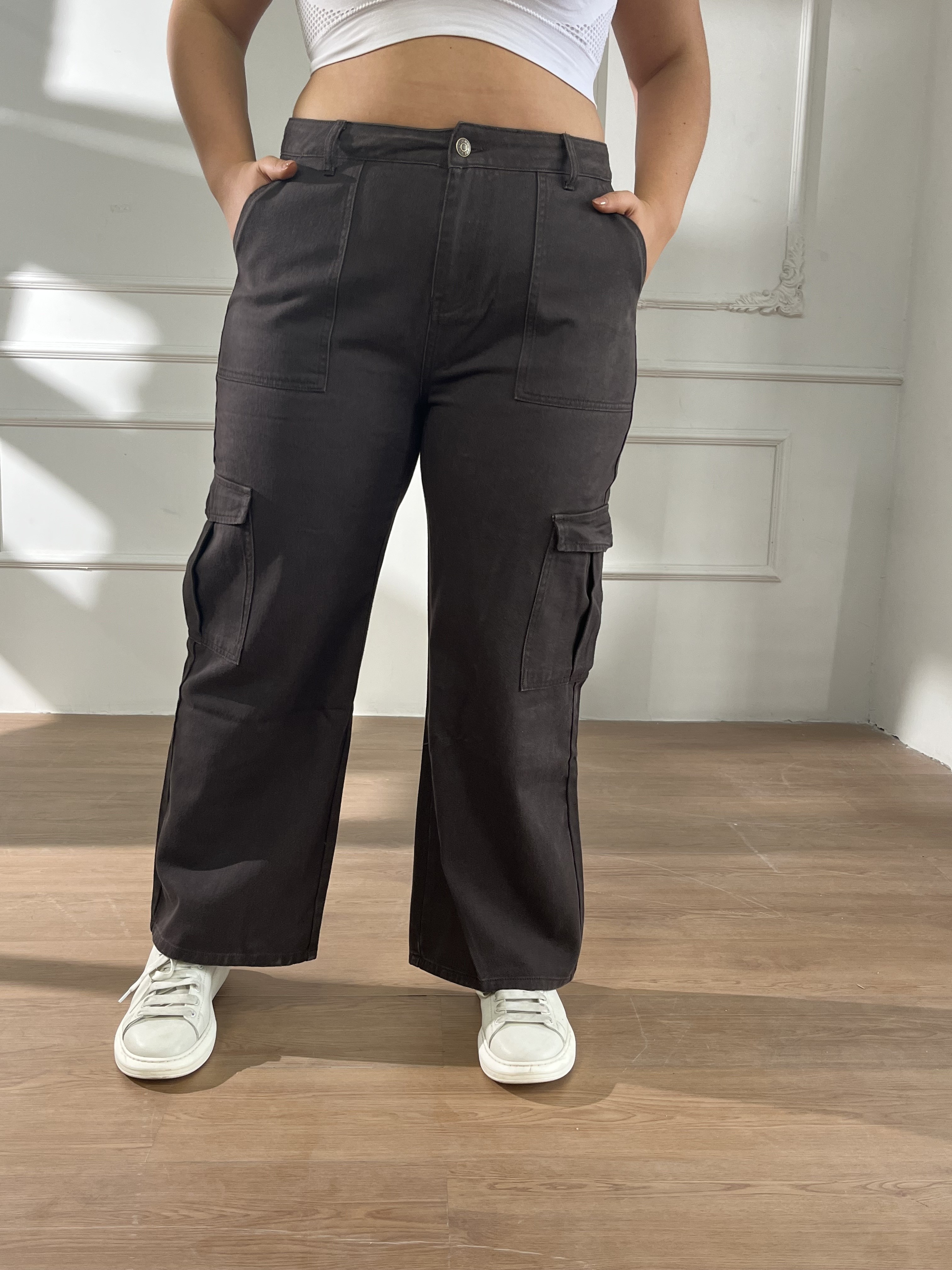 Women Plus Size Cargo Jeans - Temu