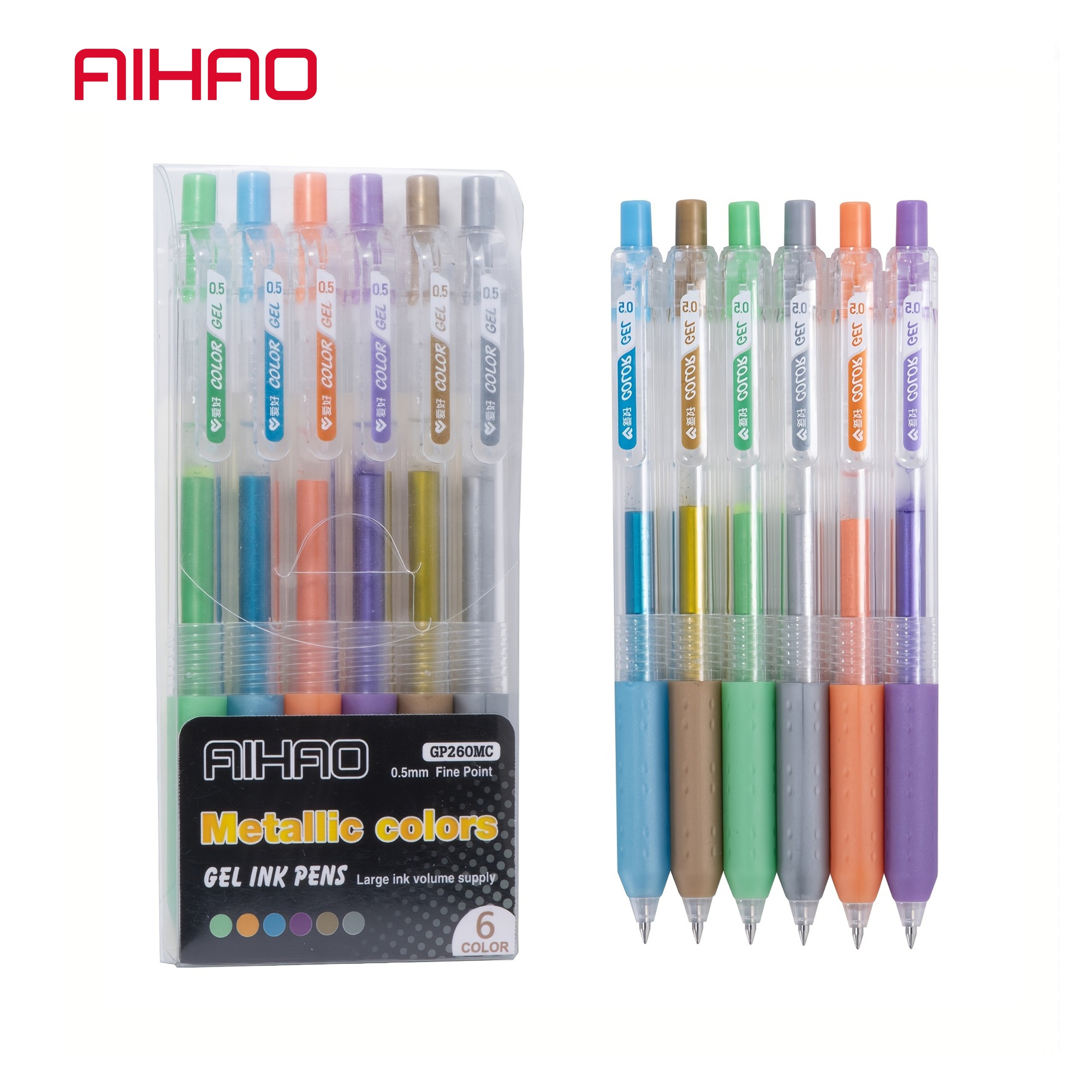 12pcs/pack Straight Liquid Quick Dry Gel Pens Large Capacity Colored Pens  0.5mm Fine Point Signature Pen Rolling Ball Pens,Straight Liquid Visible Ink