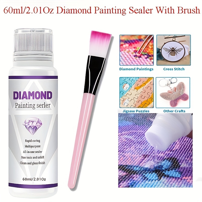  Diamond Painting Sealer, 200ML Diamond Art Glue, Fast Drying  Diamond Painting Glue Sealer Clear Coat Gloss Finish For Jigsaw Puzzle, 5D  Diamond Painting, Acrylic Paint