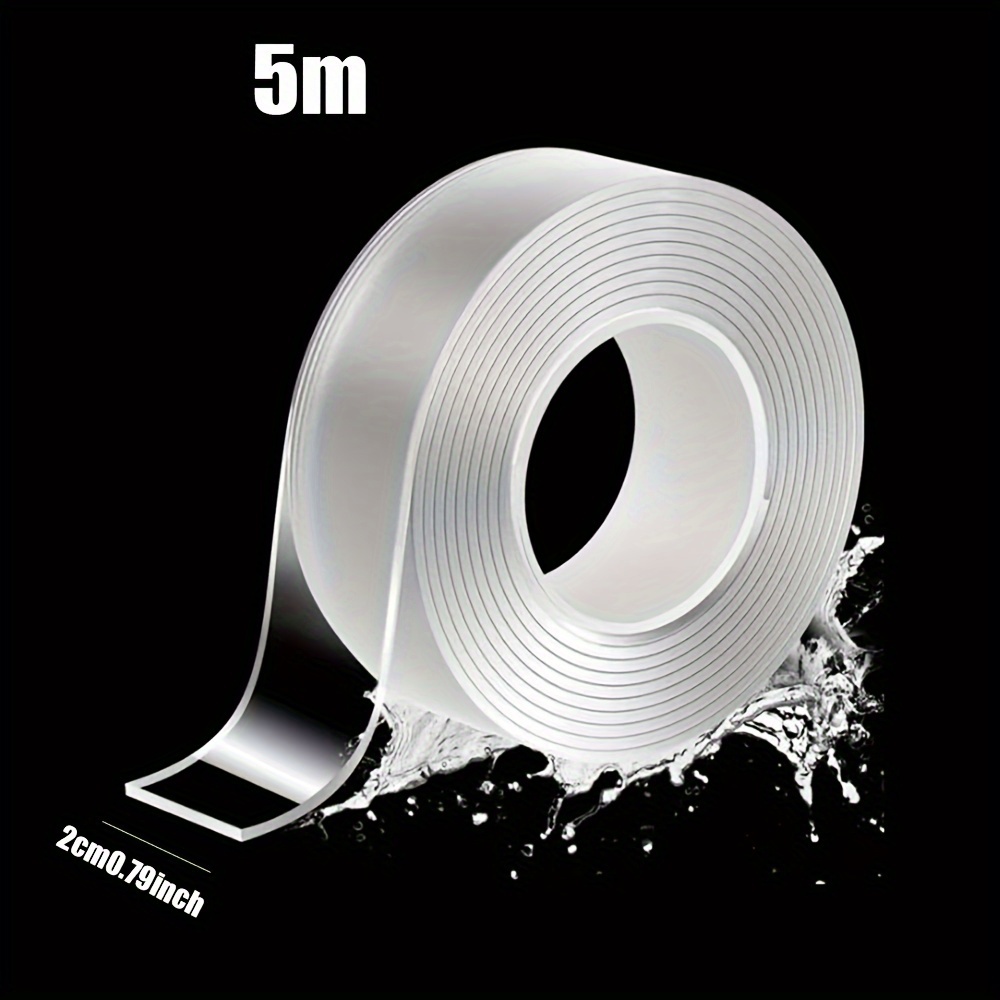 1pc 3m Transparent Nano Adhesive Tape, Washable Traceless Double Sided  Sticky Tape, Reusable Removable Universal Disc Glue