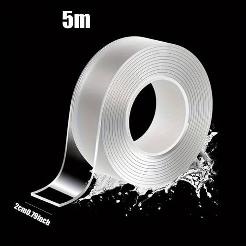 1pc Self Adhesive Traceless Double Sided Nano Tape Waterproof Transparent Wall Stickers Heat Resistance Bathroom Diamond Painting Home Decoration Tap
