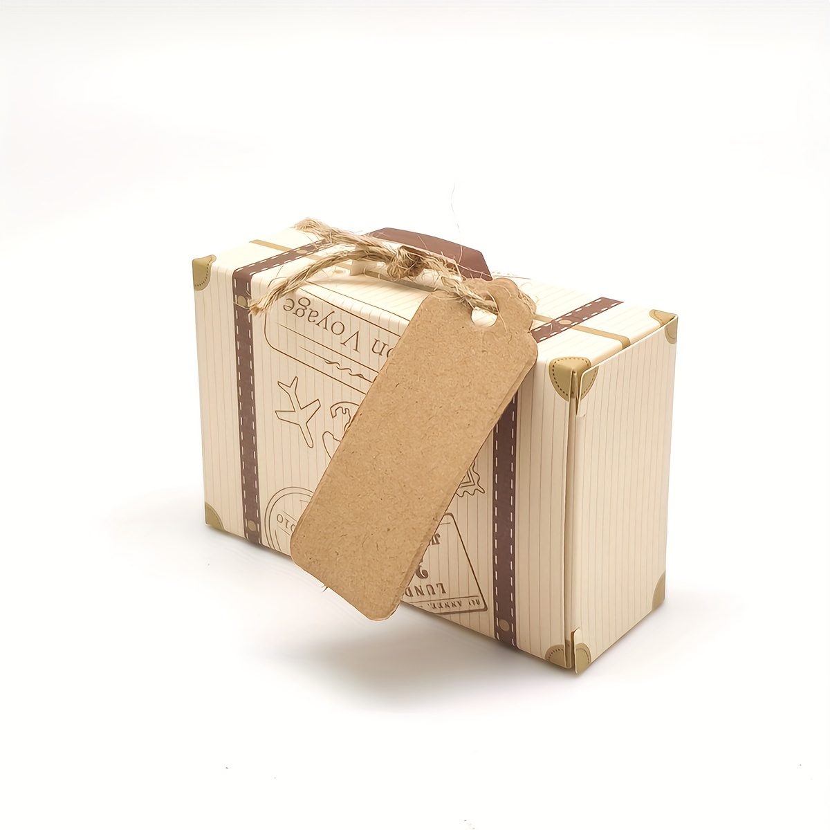 10/50pcs, Mini Travel Case Gift Packaging Box Candy Box With Hemp Rope Tag,  Cheapest Items Available, Small Business Supplies, Packaging Box, Wedding