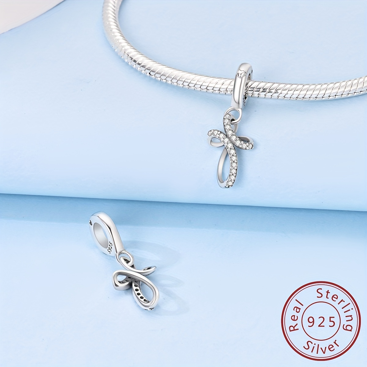 Blessed Bracelet, Silver Cross Bracelet, Sterling Silver, Charm