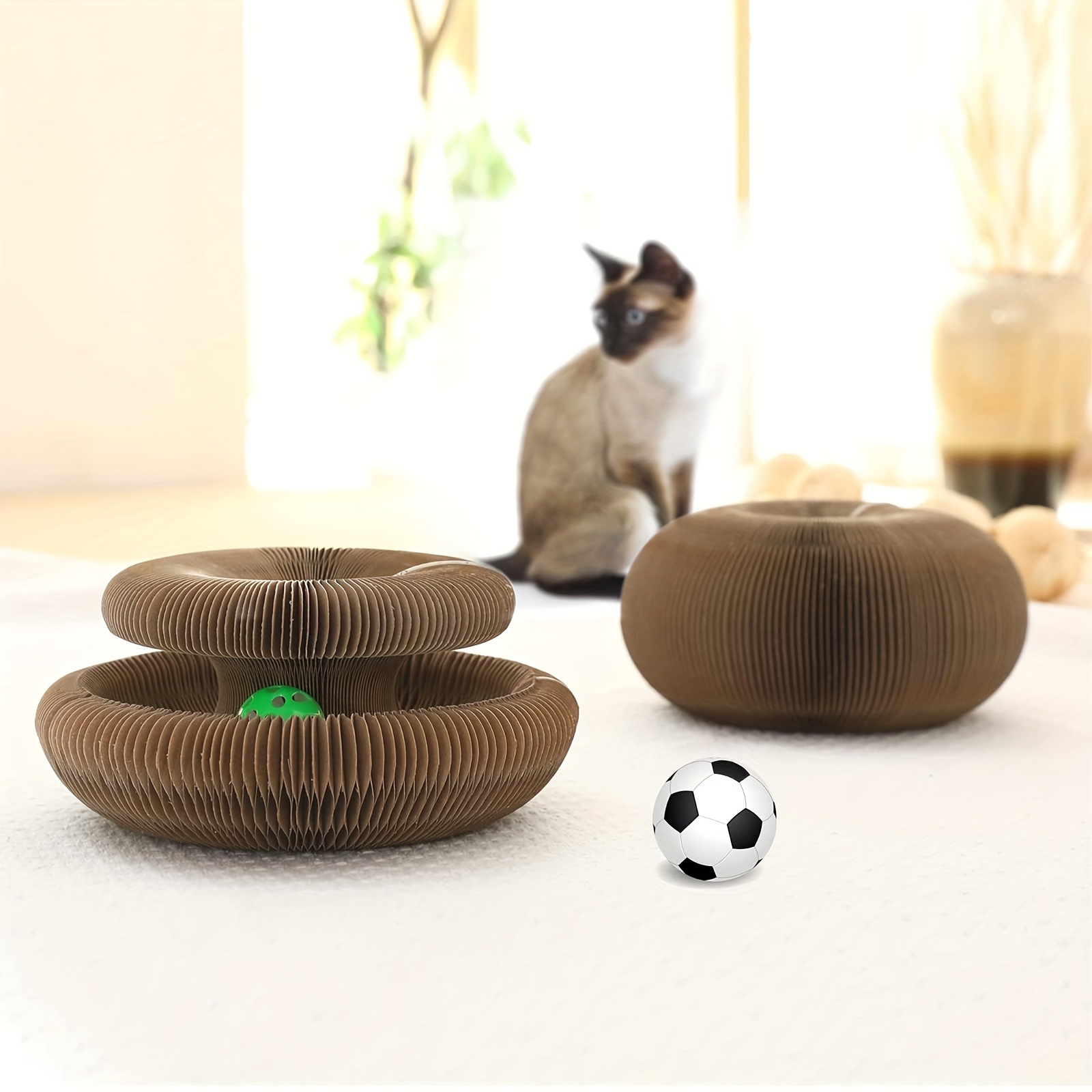 Cat Whack Toy Cat Scratch Pad Bed Cardboard Box Protect Carpets Wear  Resistant Pet Teaser Toy Wooden Puzzle Toys Enrichment Toy 