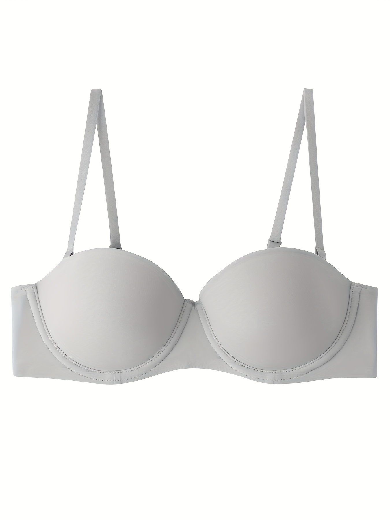 Simple Solid T-Shirt Bra, Comfy & Breathable Push Up Bra, Women's Lingerie  & Underwear