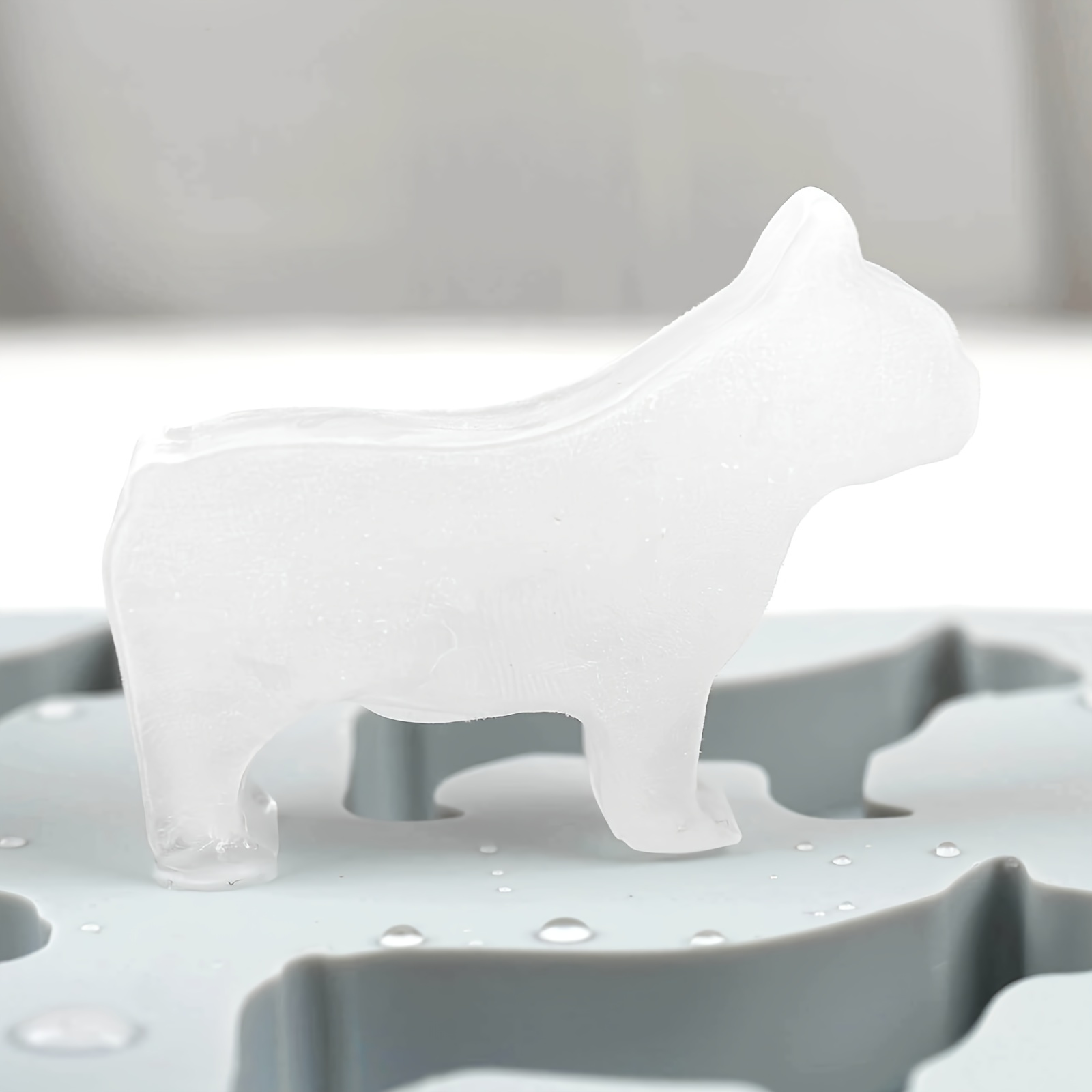 4-Hole Bulldog Ice Molds Fun Shape, Dog Shaped Silicone Ice Cube Tray For  Freeze