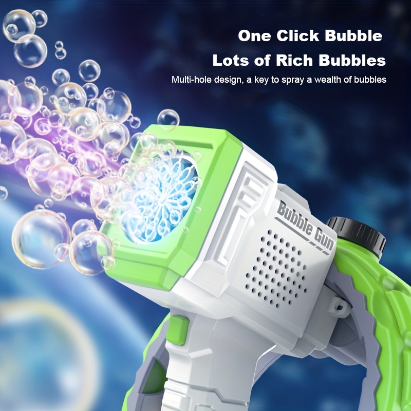 Bubble Gun with 2 Pack Bubble Liquid, Bubble Machine for Toddlers