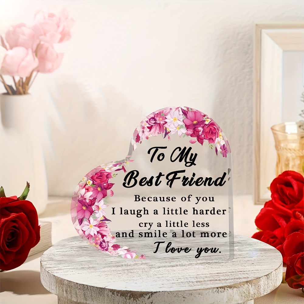  Best Friends Gifts for Women Acrylic Heart Rose