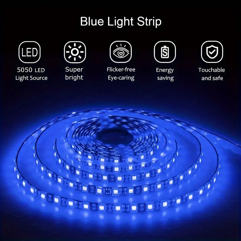 Usb powered Home Decoration Strip Lights Dc5v Led Blue Light - Temu