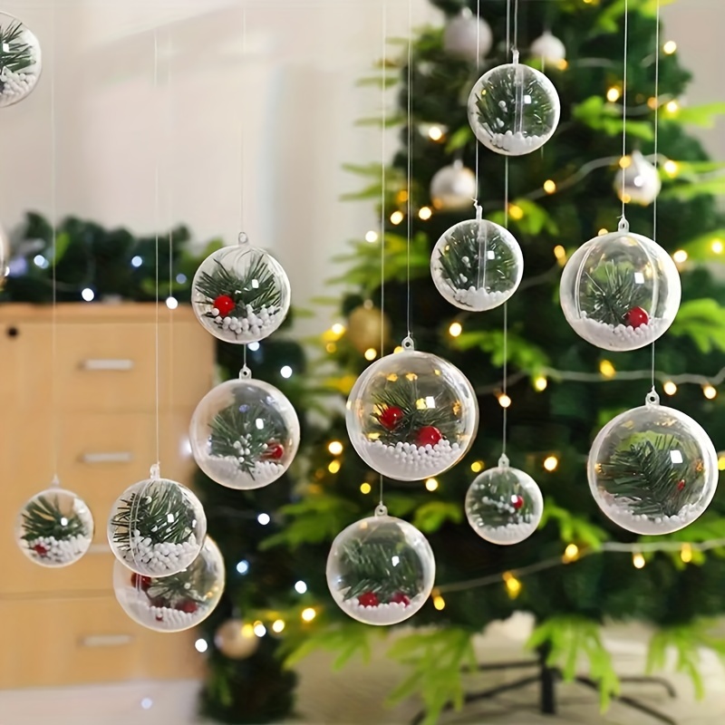 Clear Plastic Fillable Ornament Ball For Christmas Holiday - Temu