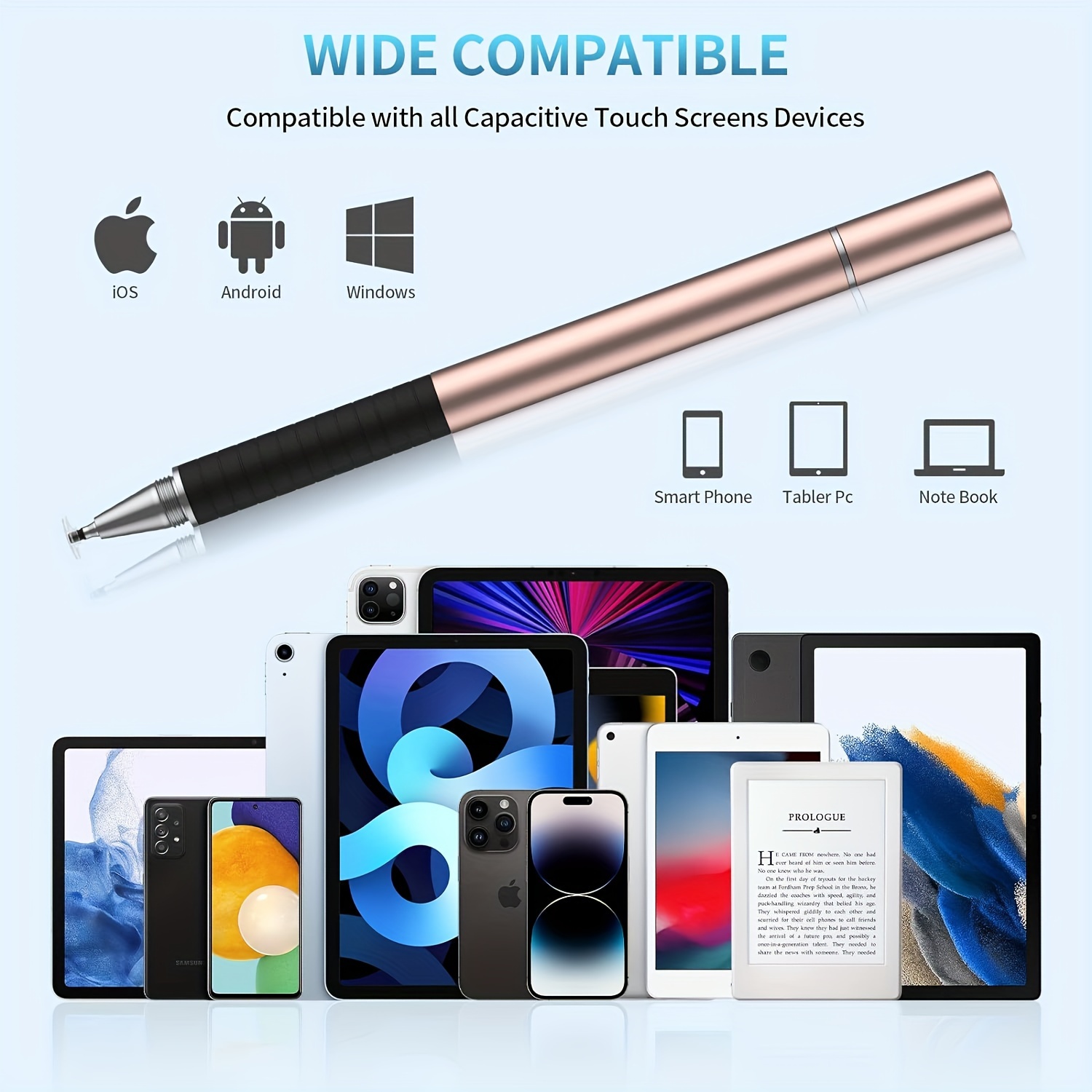 2 in 1 Screen Touch Stylus Pen For Tablet Mobile Android ios Phone iPad