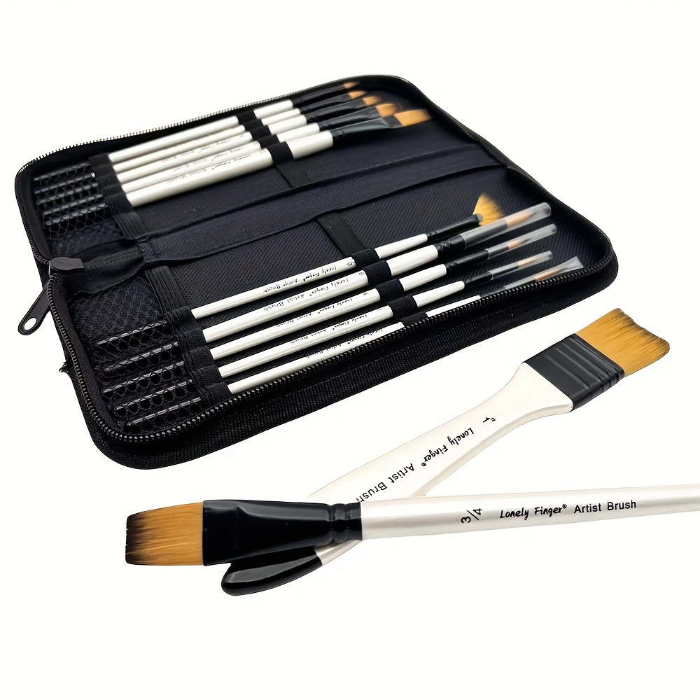 Art Paint Brush Kit Set Includes Carrying Brush Case For Acrylic Oil  Watercolor Art Scale Model Face - Temu