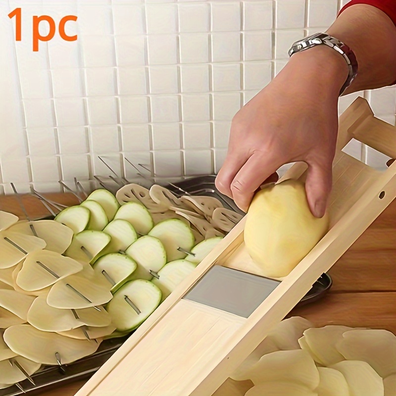 

1pc, Potato Slicer, Vegetable Cutter, Lotus Root Cutter, Potato Cutter, Potato , Watermelon Potato Artifact, Potato Chips Maker, Kitchen Stuff, Kitchen Gadgets