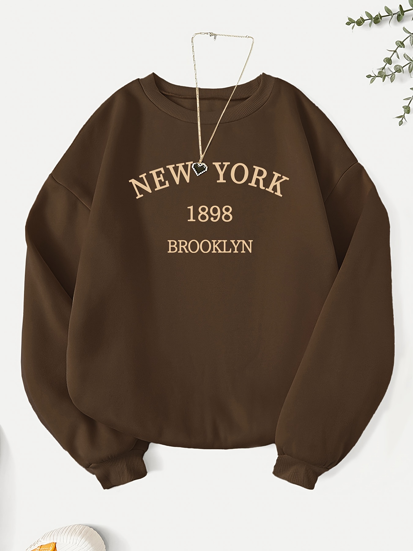 New York Print Sweatshirt Casual Long Sleeve Crew Neck - Temu Canada